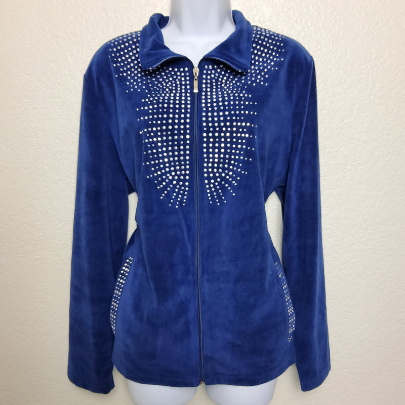 Mirror Image Blue Sequined Sweater - Trinity Thrift