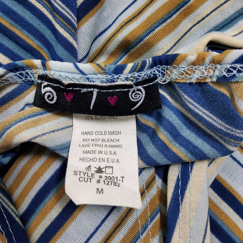 5-7-9 Blue and White Striped Halter Top, Women's Medium - Trinity Thrift