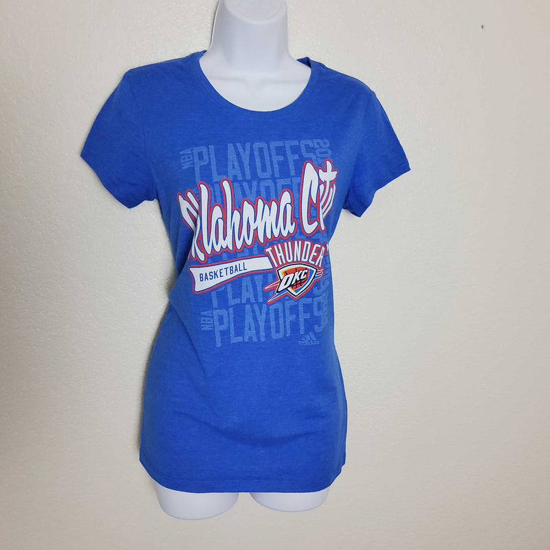 Adidas Blue Thunder Playoffs Tee, Women's Large - Trinity Thrift