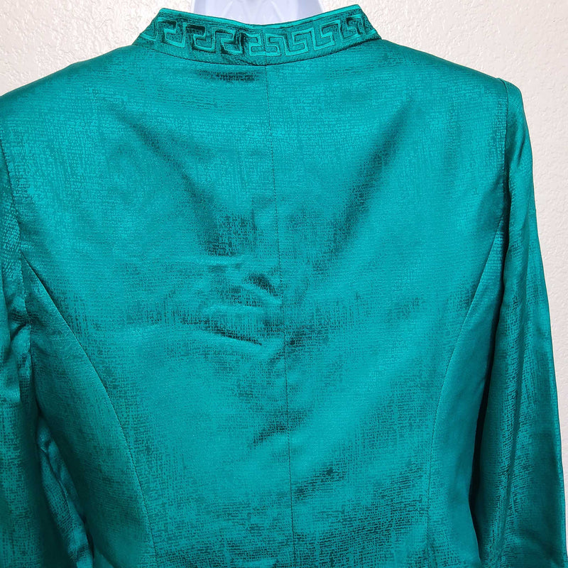 Adrianna Papell Green 2-Piece Silk Skirt Suit, Women's Size 12 - Trinity Thrift