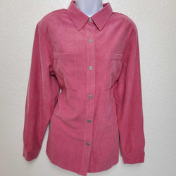 Alfred Dunner Pink Button-up Blouse, Women's Size 14 - Trinity Thrift