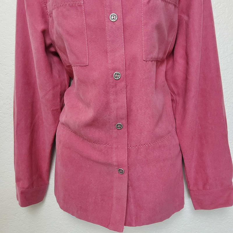 Alfred Dunner Pink Button-up Blouse, Women's Size 14 - Trinity Thrift