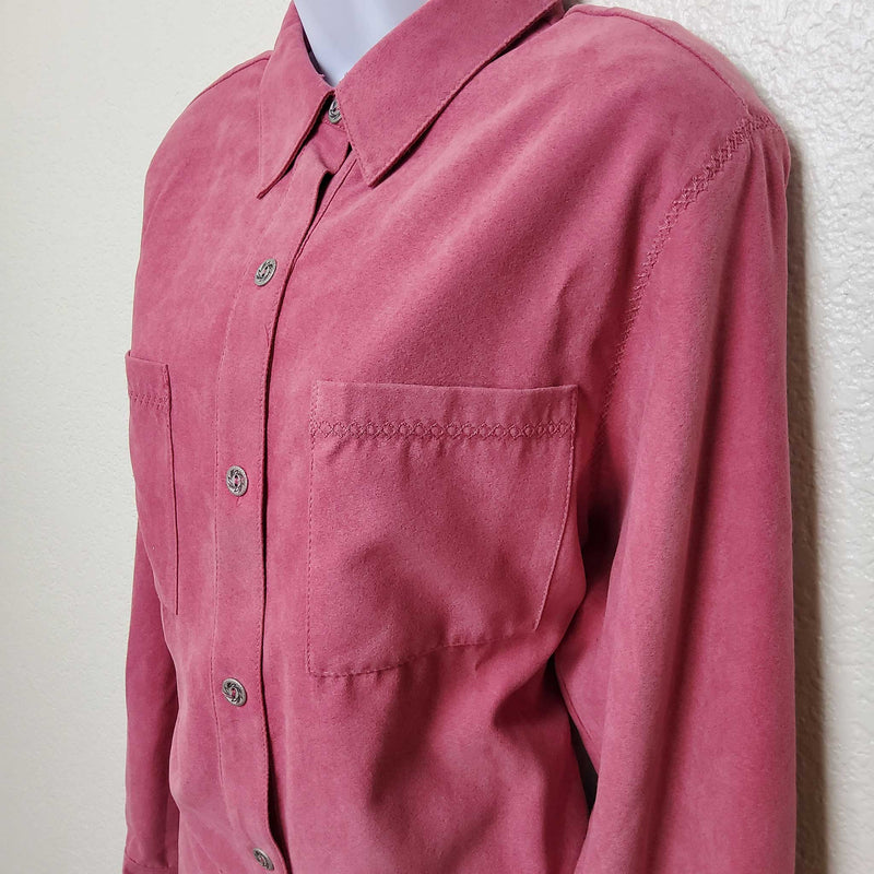 Alfred Dunner Pink Button-up Blouse, Women's Size 14 - Trinity Thrift