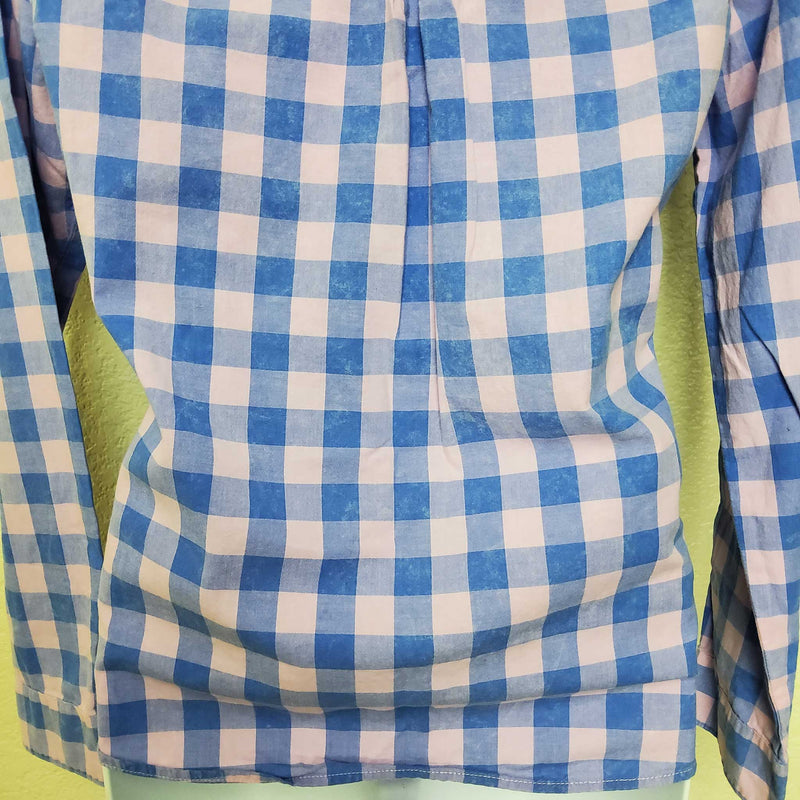 American Eagle Pink & Blue Checkered Button-Up Shirt, Women's Small - Trinity Thrift