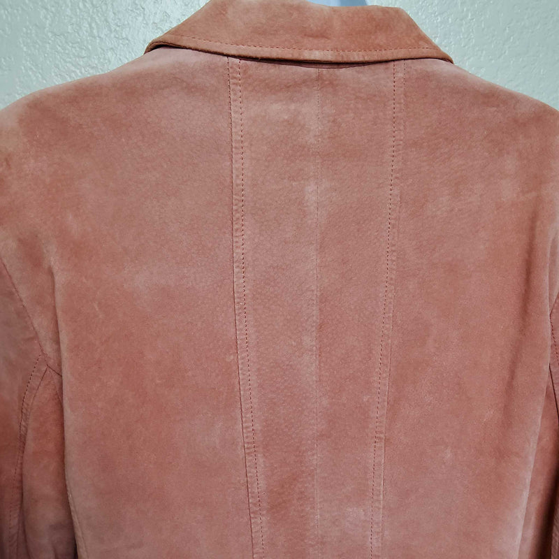 Anne Klein Pink Suede Leather Blazer, Women's Extra Large - Trinity Thrift