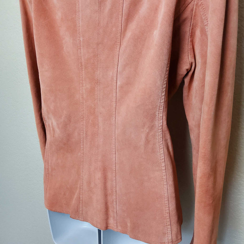 Anne Klein Pink Suede Leather Blazer, Women's Extra Large - Trinity Thrift