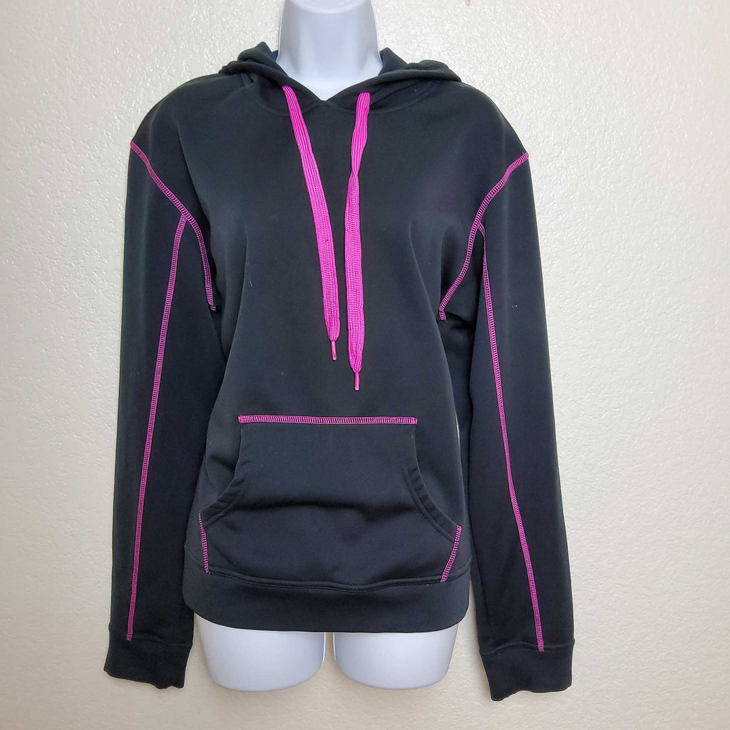 BCG Black Pullover Hoodie with Pink Stitching, Women's Extra