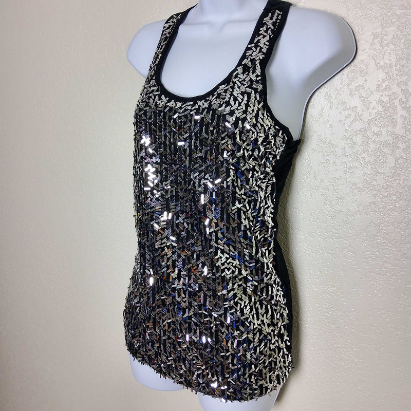 Body Central Black Sequined Tank, Women's Small - Trinity Thrift