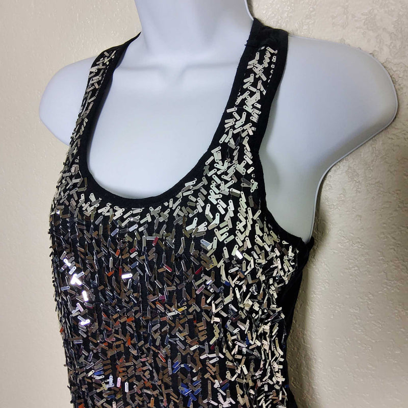 Body Central Black Sequined Tank, Women's Small - Trinity Thrift