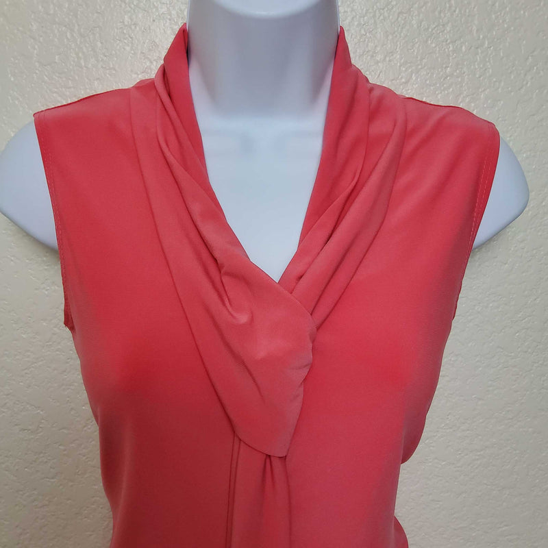 Candid Soul Pink Sleeveless Tie-Neck Blouse, Women's Medium - Trinity Thrift