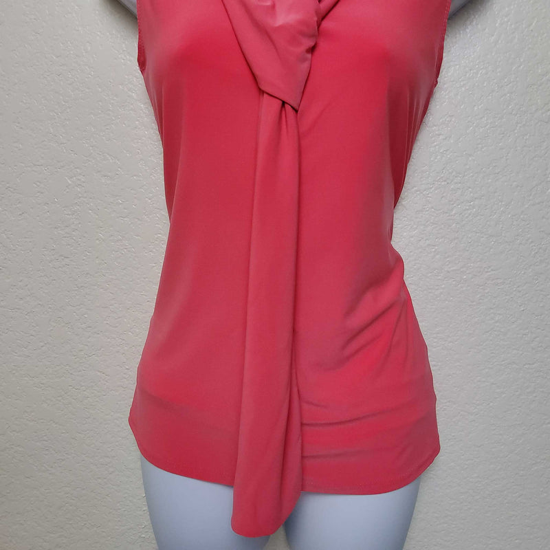 Candid Soul Pink Sleeveless Tie-Neck Blouse, Women's Medium - Trinity Thrift