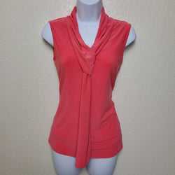 Candid Soul Pink Sleeveless Tie-Neck Blouse, Women's Medium - Trinity Thrift