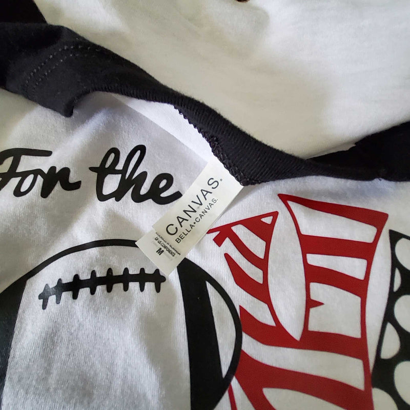 Canvas Black and White Graphic Tee, 'For the Love of the Game', Women's Medium - Trinity Thrift