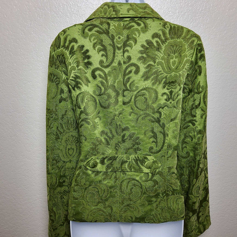 Cato Green Paisley Embroidered Blazer, Women's Medium - Trinity Thrift