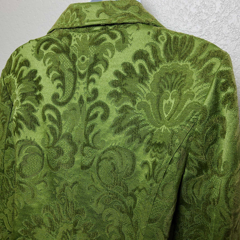 Cato Green Paisley Embroidered Blazer, Women's Medium - Trinity Thrift