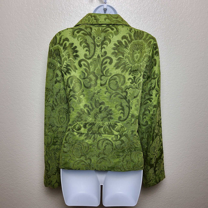 Cato Green Paisley Embroidered Blazer, Women's Medium - Trinity Thrift