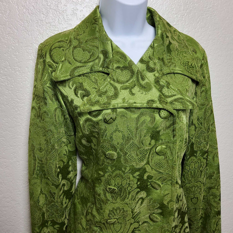 Cato Green Paisley Embroidered Blazer, Women's Medium - Trinity Thrift