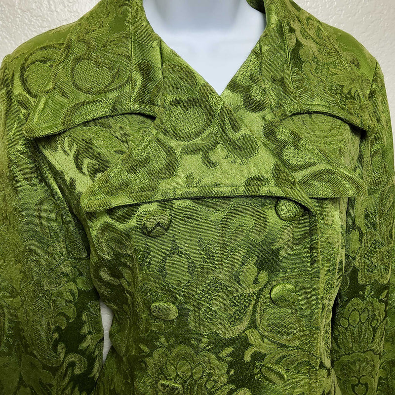 Cato Green Paisley Embroidered Blazer, Women's Medium - Trinity Thrift