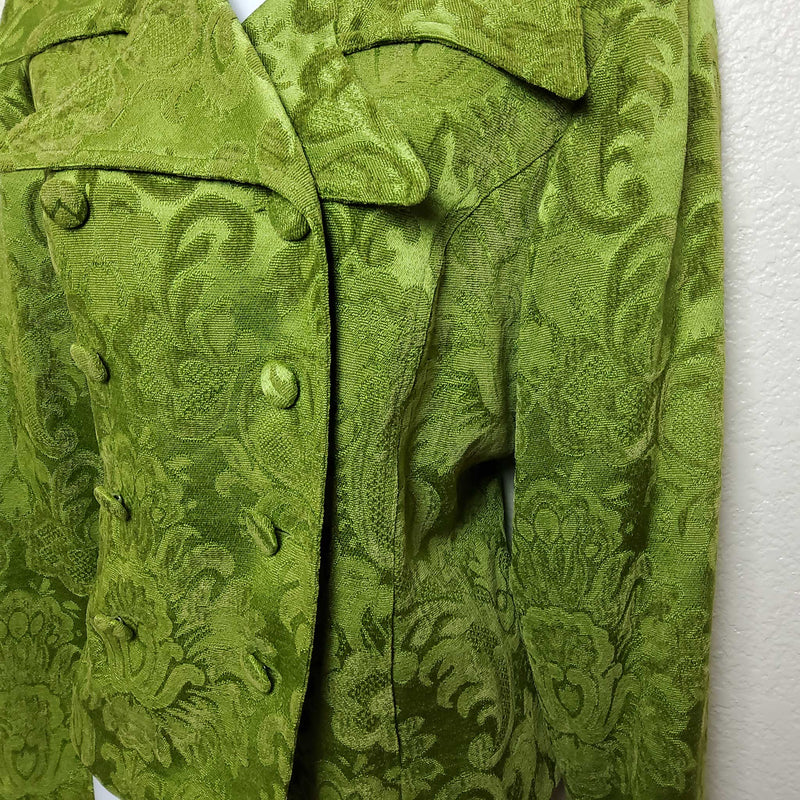 Cato Green Paisley Embroidered Blazer, Women's Medium - Trinity Thrift