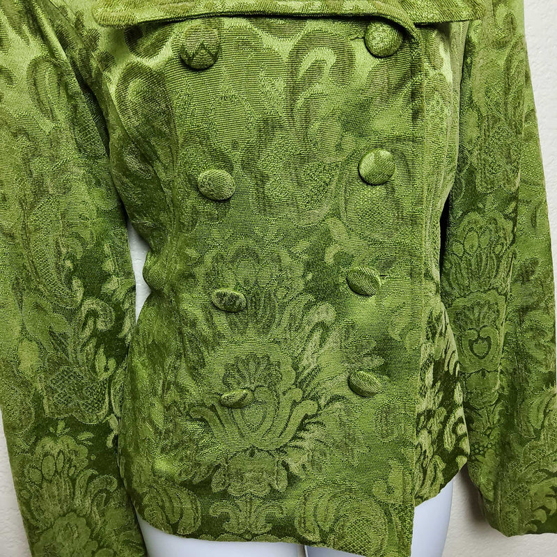 Cato Green Paisley Embroidered Blazer, Women's Medium - Trinity Thrift