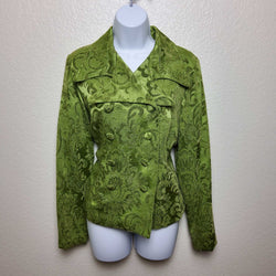 Cato Green Paisley Embroidered Blazer, Women's Medium - Trinity Thrift