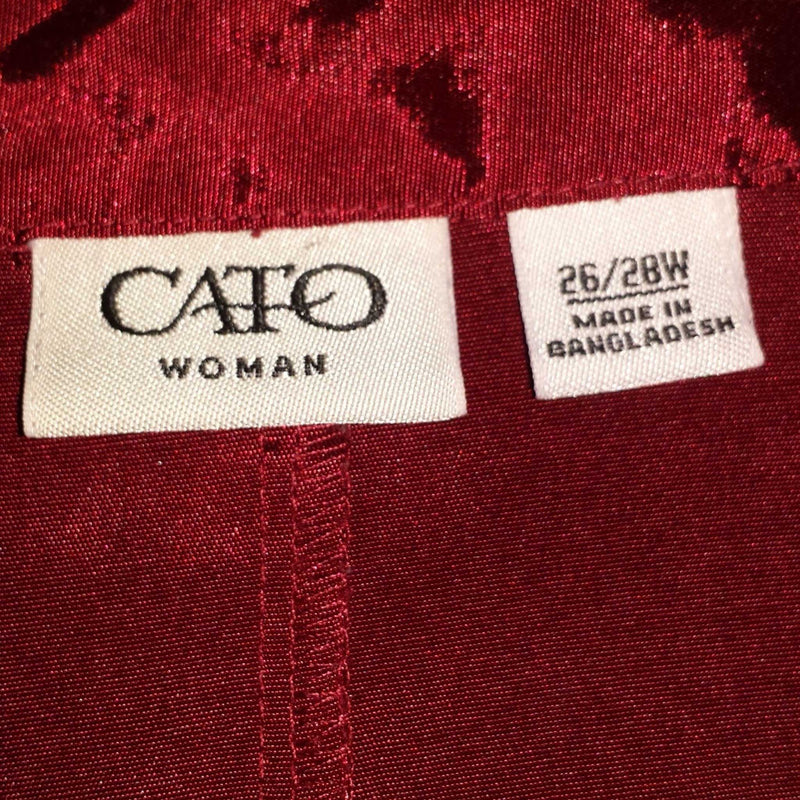 Cato Maroon Blouse, Women's Size 26/28W - Trinity Thrift