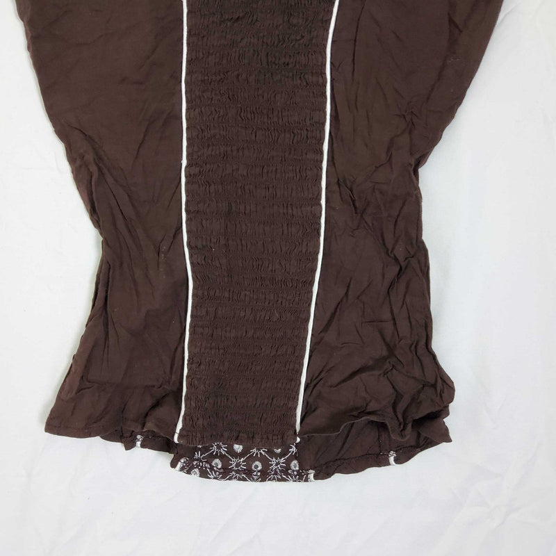 Charlotte Russe Brown Tank with Bow and White Embroidery, Women's Size Small - Trinity Thrift