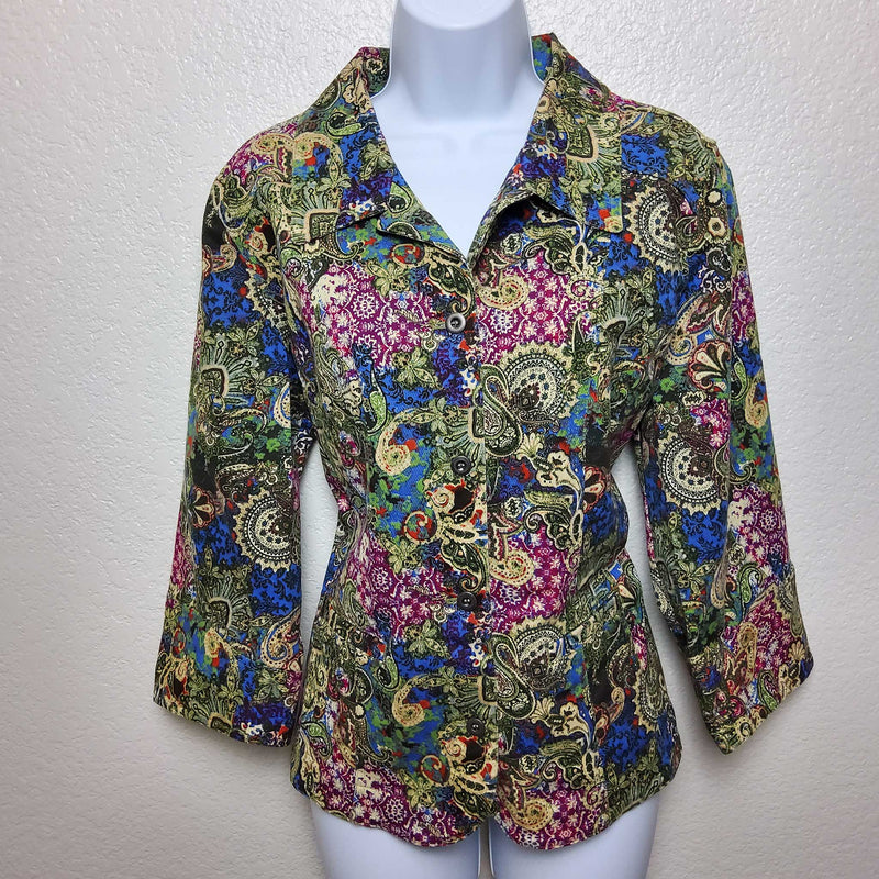 Christopher & Banks Floral Print Blazer, Women's Extra Large - Trinity Thrift