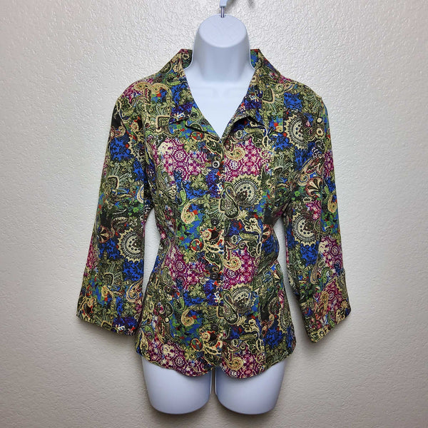 Christopher & Banks Floral Print Blazer, Women's Extra Large - Trinity Thrift