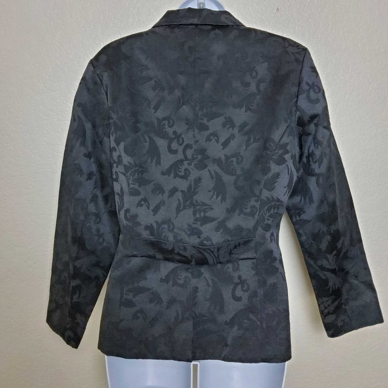 Coldwater Creek Black Floral Embroidered Blazer, Women's Petite Medium