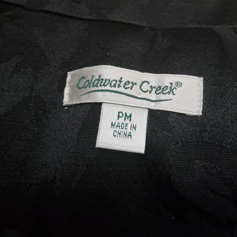 Coldwater Creek Black Floral Embroidered Blazer, Women's Petite Medium