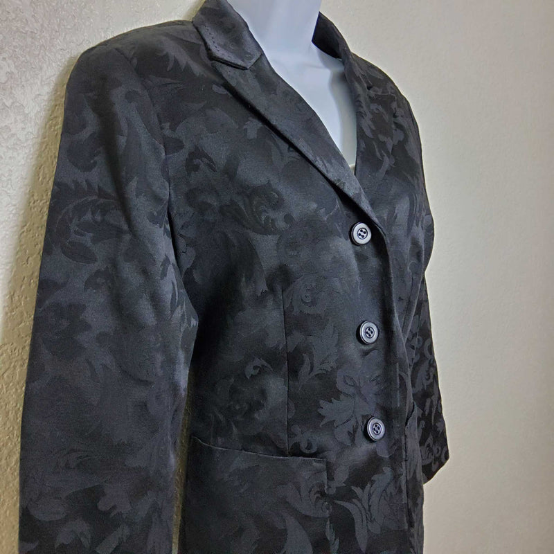 COLDWATER CREEK JACKET BRAZER WOMENS SIZE L FLORAL PAISLEY BOTTON FRONT