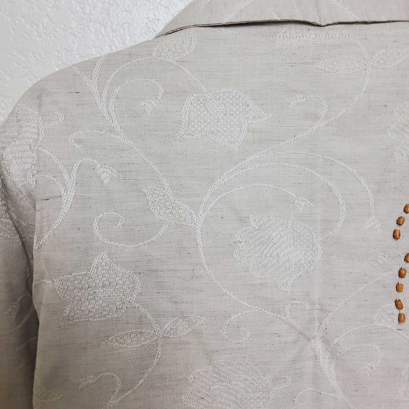 Coldwater Creek Cream Embroidered and Beaded Blazer, Women's Petite Large - Trinity Thrift