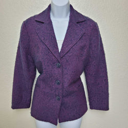 Coldwater Creek Purple Wool Blazer, Women's Petite Size 10 - Trinity Thrift