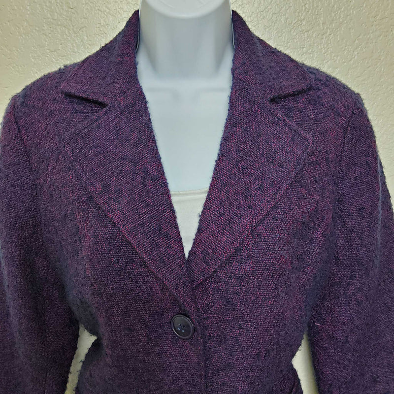 Coldwater Creek Purple Wool Blazer, Women's Petite Size 10 - Trinity Thrift