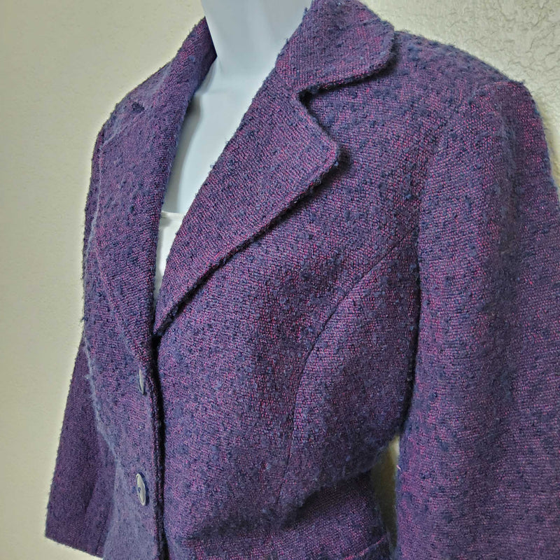 Coldwater Creek Purple Wool Blazer, Women's Petite Size 10 - Trinity Thrift