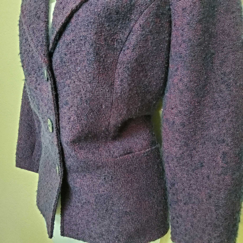 Coldwater Creek Purple Wool Blazer, Women's Petite Size 10 - Trinity Thrift