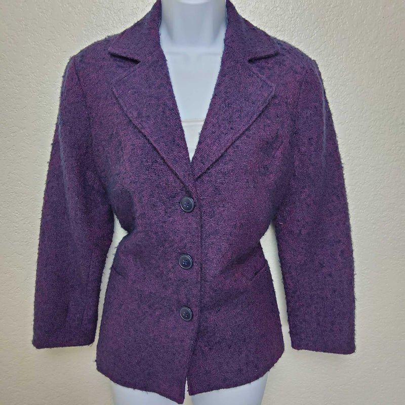 Coldwater Creek Purple Wool Blazer, Women's Petite Size 10 - Trinity Thrift