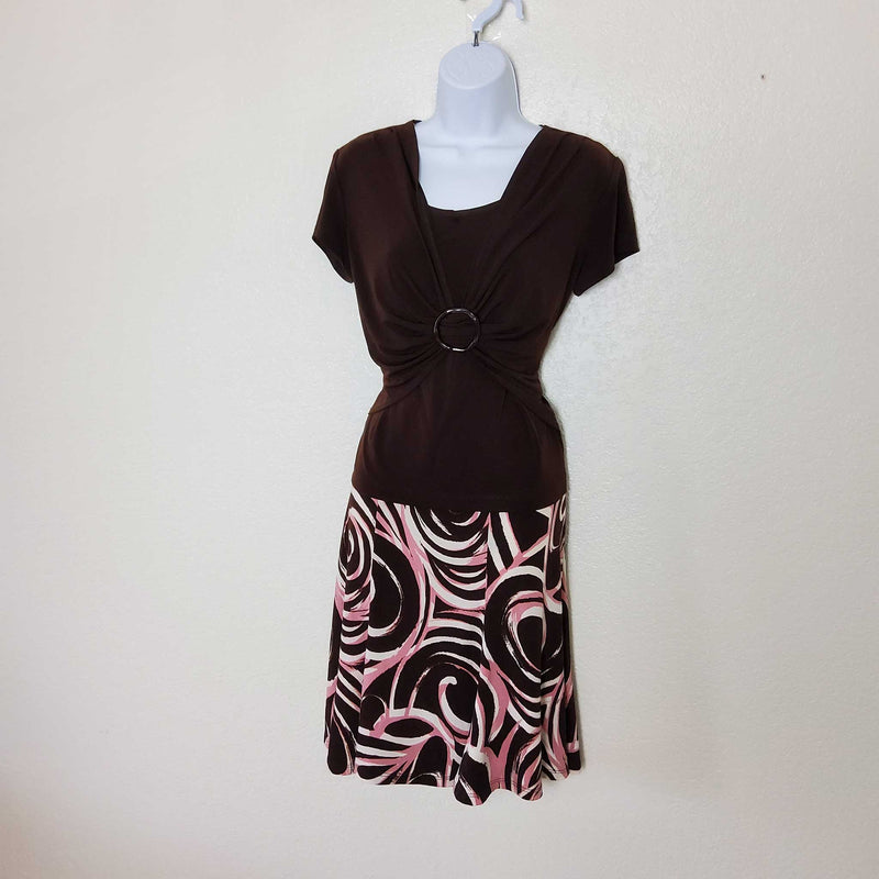 Connected Brown Two-Piece Skirt Set, Women's Size 8 - Trinity Thrift