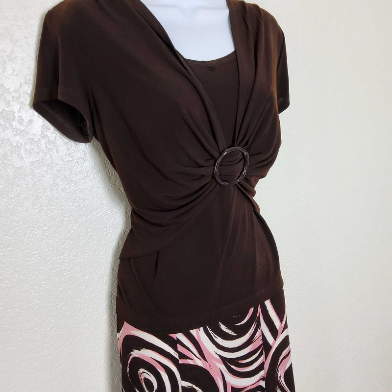 Connected Brown Two-Piece Skirt Set, Women's Size 8 - Trinity Thrift