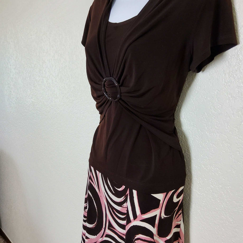 Connected Brown Two-Piece Skirt Set, Women's Size 8 - Trinity Thrift