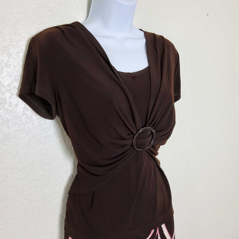 Connected Brown Two-Piece Skirt Set, Women's Size 8 - Trinity Thrift