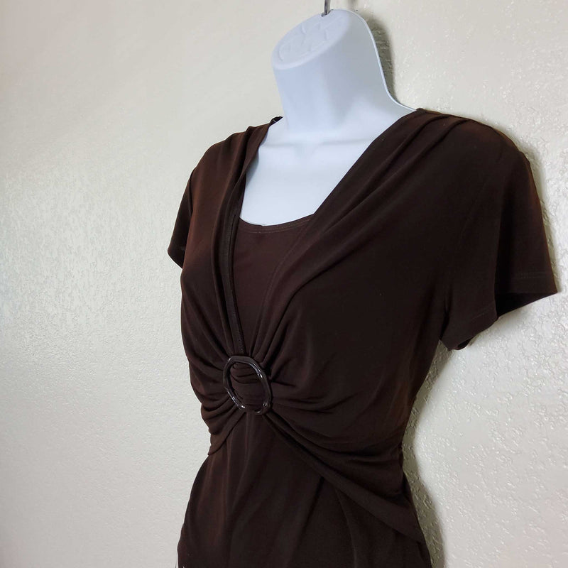 Connected Brown Two-Piece Skirt Set, Women's Size 8 - Trinity Thrift