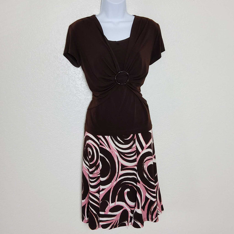 Connected Brown Two-Piece Skirt Set, Women's Size 8 - Trinity Thrift