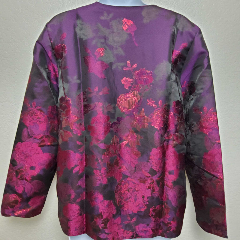 Country Store Maroon Floral Pattern Blazer, Women's Medium - Trinity Thrift