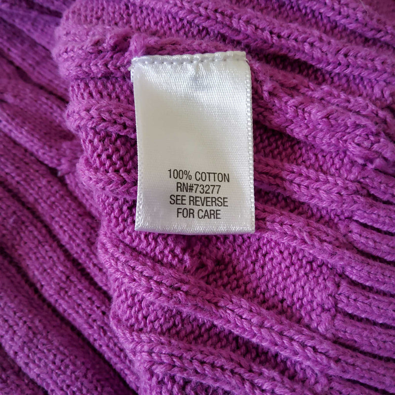 Croft & Barrow Purple Cable Knit Crew Neck Pullover Sweater, Women's Medium - Trinity Thrift