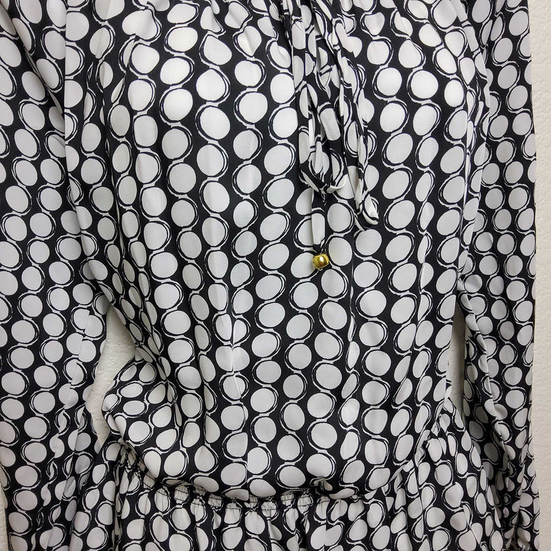 Ellen Tracy Black & White Polka Dot Blouse, Women's Medium - Trinity Thrift