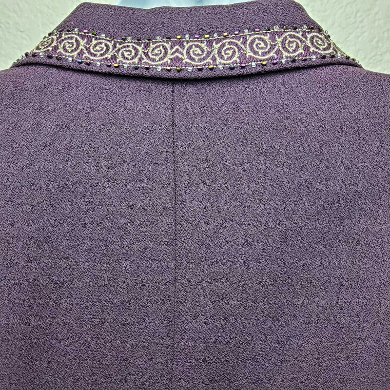 Emily Purple 2-Piece Embroidered Skirt Suit - Trinity Thrift