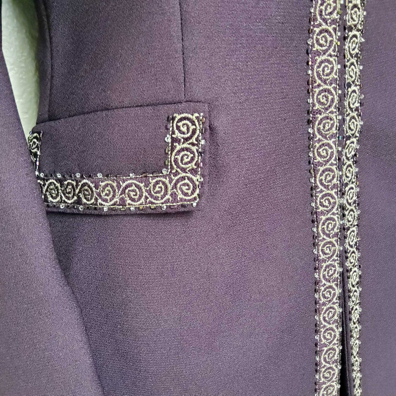 Emily Purple 2-Piece Embroidered Skirt Suit - Trinity Thrift