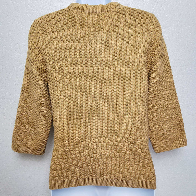 Evan-Picone Gold Knit Sweater with Metallic Threading, Women's Petite Large - Trinity Thrift